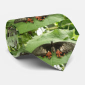 zwart rood en goudvlinder Stropdas (Opgerold)