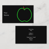 Zwart, rood en groen Apple-ontwerp. Visitekaartje (Voorkant / Achterkant)