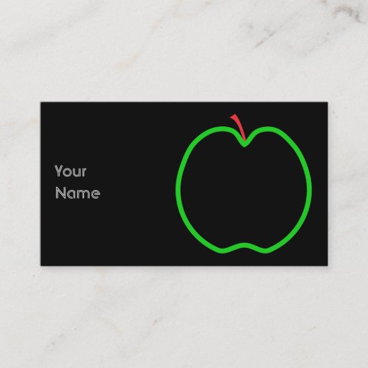 Zwart, rood en groen Apple-ontwerp. Visitekaartje (Voorkant)