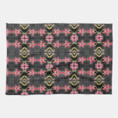 Zwart rood en Paarse designer handdoek (Horizontaal)