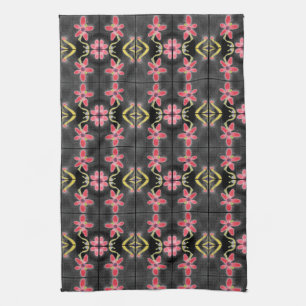 Zwart rood en Paarse designer handdoek
