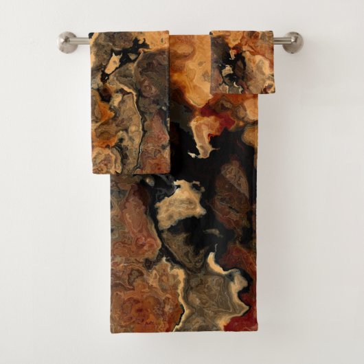 Zwart, Rood en Roest Bad Handdoek (Insitu)