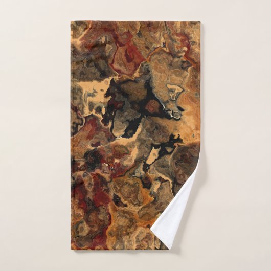 Zwart, Rood en Roest Bad Handdoek (Handdoek)