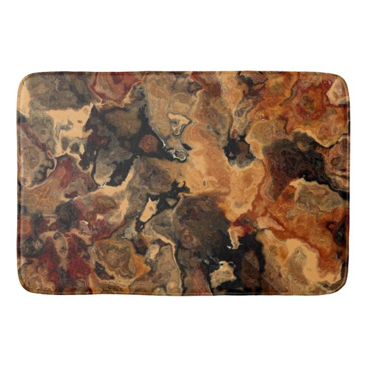 Zwart, Rood en Roest Badmat (Voorkant)