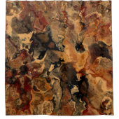 Zwart, Rood en Roest Douchegordijn (Voorkant)