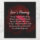 Zwart, rood en roos wijn etiket (Enkel label)