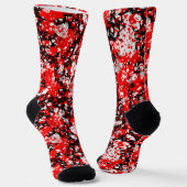 Zwart rood en wit abstract sokken (Gebogen)