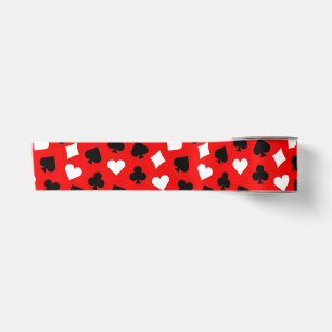 Zwart Rood en Wit Casino Kaart Kleuren Satijnen Lint
