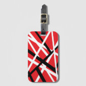 Zwart, rood en wit grafisch bagagelabel (Voorkant (verticaal))