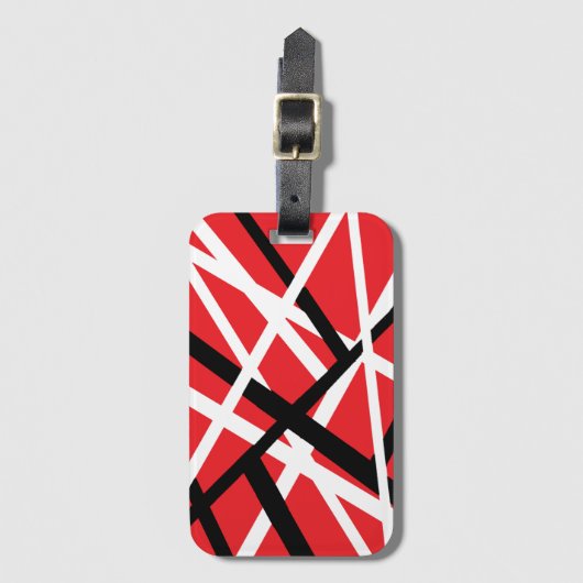 Zwart, rood en wit grafisch bagagelabel (Voorkant (verticaal))