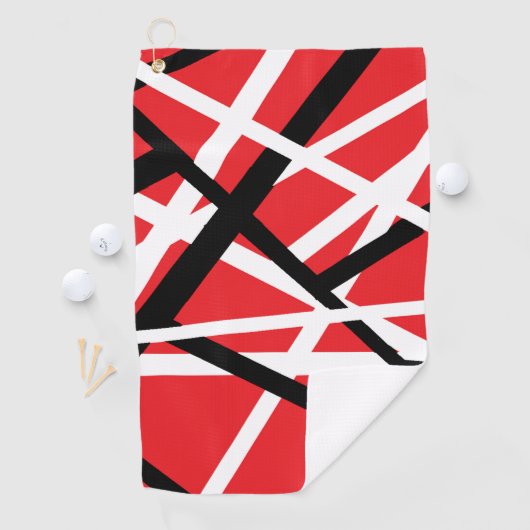 Zwart, rood en wit grafisch golfhanddoek (Insitu)