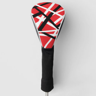 Zwart, rood en wit grafisch golfheadcover