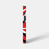 Zwart, rood en wit grafisch iPhone hoesje (Linkerkant)