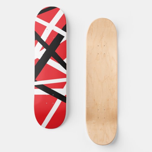 Zwart, rood en wit grafisch persoonlijk skateboard (Voorkant)