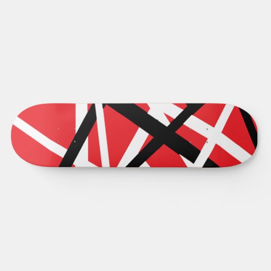 Zwart, rood en wit grafisch persoonlijk skateboard (Horizontaal)
