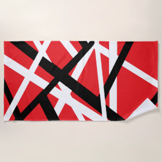 Zwart, rood en wit grafisch strandlaken