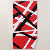 Zwart, rood en wit grafisch strandlaken (Voorkant)