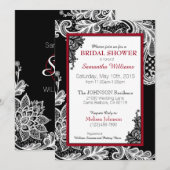 Zwart Rood en Wit Kant Vrijgezellenfeest Kaart (Voorkant / Achterkant)