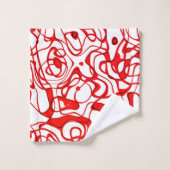 Zwart, rood en wit Marmered Abstract Bad Handdoek (Wasdoekje)