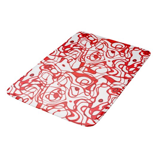 Zwart, rood en wit Marmered Abstract Badmat (Gekanteld)