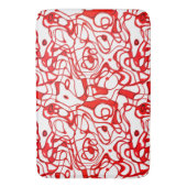 Zwart, rood en wit Marmered Abstract Badmat (Voorkant Verticaal)