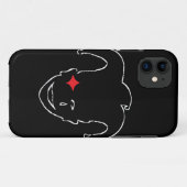 Zwart, rood en wit MTJ Case-Mate iPhone Case (Achterkant (horizontaal))