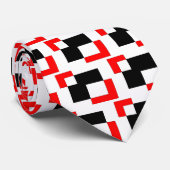 Zwart, rood en wit - Stropdas (Opgerold)