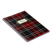 Zwart, rood en wit Tartan Notitieboek (Rechterzijde)