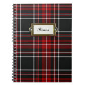 Zwart, rood en wit Tartan Notitieboek (Voorkant)