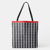 Zwart rood en wit tote bag (Voorkant)