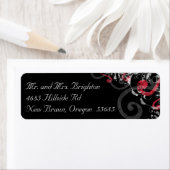 Zwart, rood en wit werveling retouradres Label (Insitu)