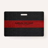 Zwart & Rood Faux leer Badge (Voorkant)