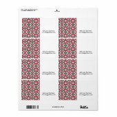 Zwart-rood festival etiket (Full Sheet)