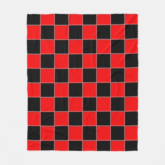 Zwart-rood Fleece Deken (Voorkant)