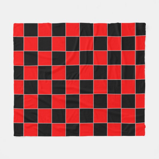 Zwart-rood Fleece Deken (Voorkant (Horizontaal))