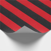 Zwart-rood gebreid: gestreepte close-up. cadeaupapier (Hoek)