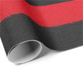 Zwart-rood gebreid: gestreepte close-up. cadeaupapier (Rol Hoek)