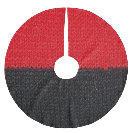 Zwart-rood gebreid: gestreepte close-up. kerstboom rok (Voorkant)