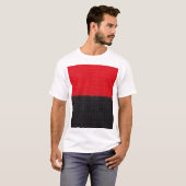 Zwart-rood gebreid: gestreepte close-up. t-shirt (Voorkant volledig)
