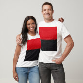 Zwart-rood gebreid: gestreepte close-up. t-shirt (Unisex)