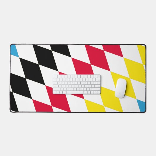 Zwart Rood Geel Blauw Beieren Diamant Vlag Patroon Bureaumat (Keyboard & Muis)