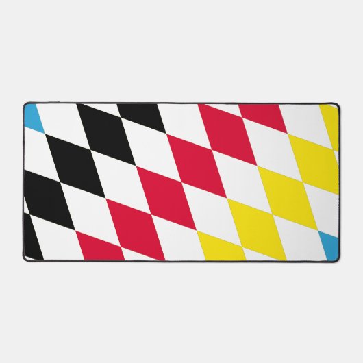 Zwart Rood Geel Blauw Beieren Diamant Vlag Patroon Bureaumat (Voorkant)