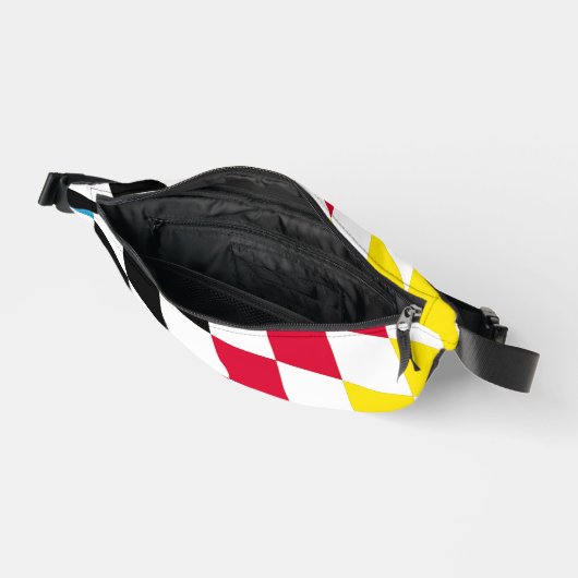 Zwart Rood Geel Blauw Beieren Diamant Vlag Patroon Heuptasje (Open)