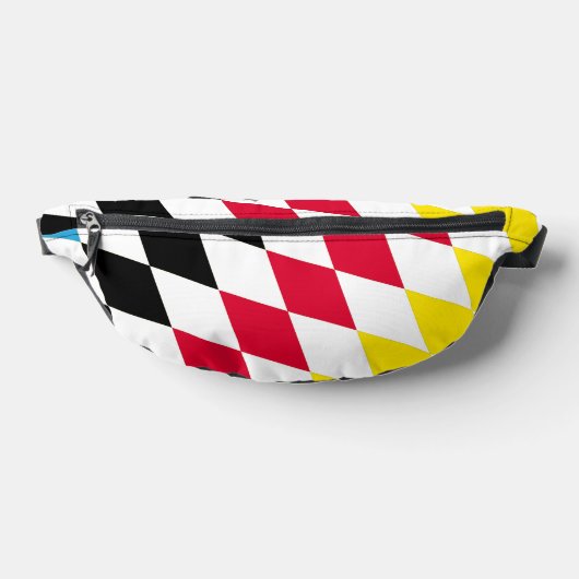 Zwart Rood Geel Blauw Beieren Diamant Vlag Patroon Heuptasje (Liggend)