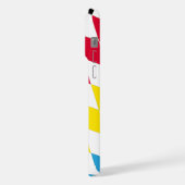 Zwart Rood Geel Blauw Beieren Diamant Vlag Patroon iPhone Hoesje (Linkerkant)