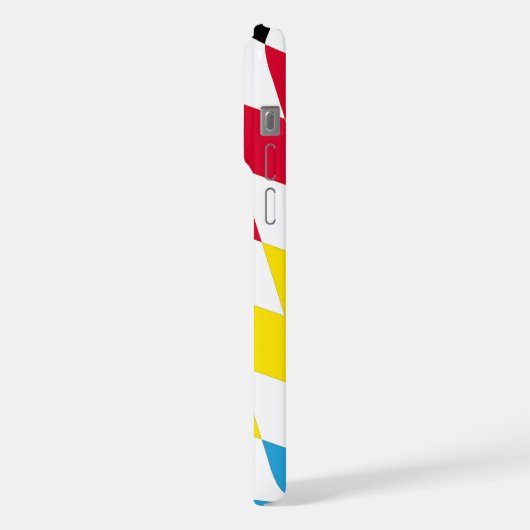 Zwart Rood Geel Blauw Beieren Diamant Vlag Patroon iPhone Hoesje (Linkerkant)