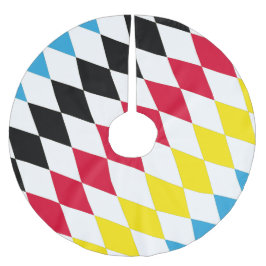 Zwart Rood Geel Blauw Beieren Diamant Vlag Patroon Kerstboom Rok