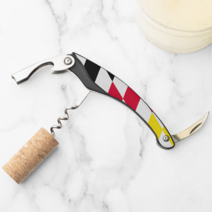 Zwart Rood Geel Blauw Beieren Diamant Vlag Patroon Kurkentrekker