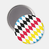 Zwart Rood Geel Blauw Beieren Diamant Vlag Patroon Magneet (Voorkant / Achterkant)