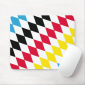 Zwart Rood Geel Blauw Beieren Diamant Vlag Patroon Muismat (Met muis)
